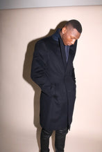 Load image into Gallery viewer, Navy Cashmere Double Breasted Topcoat
