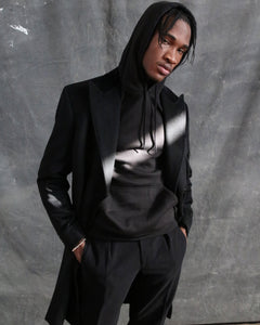 Black Double Breasted Chesterfield Overcoat